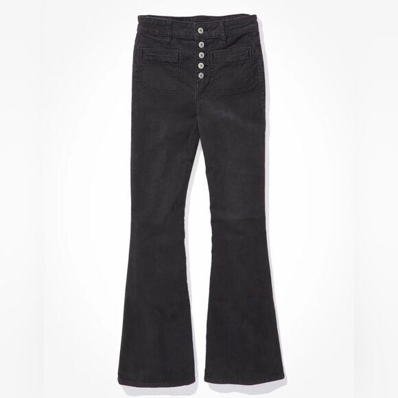 American Eagle Stretch Corduroy Super High-Waisted Flare Pant Size 2 - Picture 3 of 13